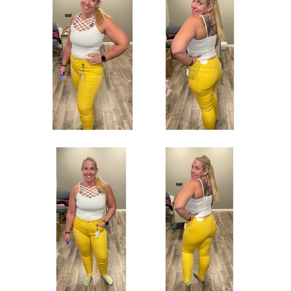 Zenana yellow stretch jeans - Picture 1 of 1